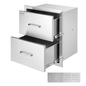 Outdoor Kitchen Drawers 17 8W X 20 2H 12 2D Inch, 17.8 in, KM-CTG-2302-SKU13, Stainless Steel, ID 18X1-01V0