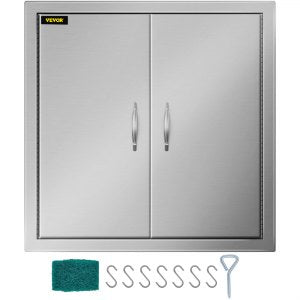 BBQ Access Door 24W X 24H Inch, CGM-24x24IN, Silver, 304 Stainless Steel, ID 24-2-01V0