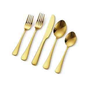 100 Piece Gold Silverware Set, 1010-100P-G, Gold, ID 430B-T7V0