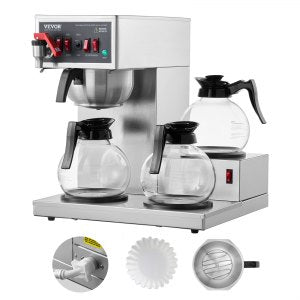 12 Cups Commercial Drip Coffee Maker, FRB-286-BD3, 15.94 x 15.94 x 18.11 inches / 405 x 405 x 460 mm, 21.16 lbs / 9.6 kg, ID BLHS-WUV1