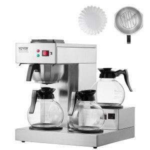 12 Cups Commercial Drip Coffee Maker, RBT-386-BD3, 15.94 x 15.94 x 17.91 inches / 405 x 405 x 455 mm, 18.74 lbs / 8.5 kg, ID BLHS-PSV1