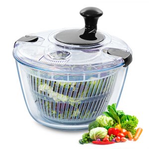 Glass Salad Spinner, 8.7 in, TF901T, 9.8 x 9.8 x 8.7 in/250 x 250 x 220 mm, ID BLKS-TKV0