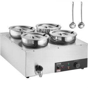 Commercial Food Warmer, 0.03 in, SC-TT4-7L, 4 x 7.4 QT, ID BW47-59V1