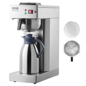12 Cups Commercial Drip Coffee Maker, RV-386-B, 15.94 x 7.99 x 20.87 inches / 405 x 203 x 530 mm, 14.11 lbs / 6.4 kg, ID BWHS-P4V1