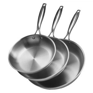 Tri Ply Stainless Steel Frying Pan, 12 in, CS009-3, 8.2 lbs/3.7 kg, ID BXGC-01V0
