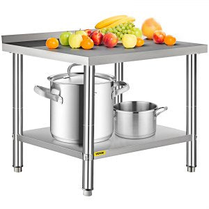 Stainless Work Table, 440 lb, 35 in, VV-SSWT-BWJL-2436, ID BXGD-6GV0