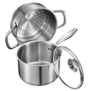 2 5 QT Saucepan Steamer, CS018-3, 14 x 11.22 x 8.27 in / 355 x 285 x 210 mm, 2.5QT, ID BXGJ-01V0