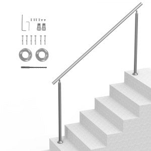 Handrails Outdoor Steps, 220 lb, 70.9 in, SSH-1S-180-0, ID BXGS-PKV0