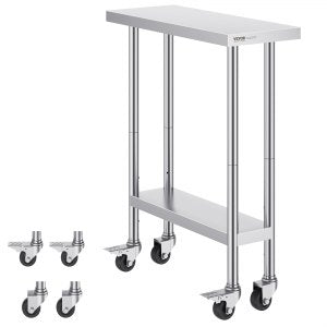 Stainless Work Table, 38 in, HETG-30*12, Stainless Steel, ID CFBX-QSV0