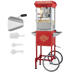 Popcorn Popper Machine 8 Oz Maker Cart 850W 48 Cups Red, NP08001SEC, AC 120V/60Hz, ID CSBM-1EV1