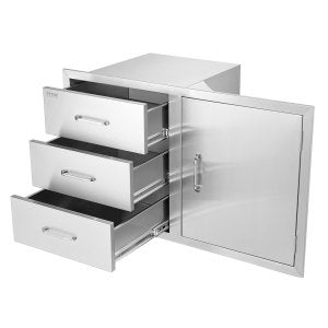 Outdoor Kitchen Door Drawer Combo 38 1 039 039 W X 22 6 039 039 H 20 8 039 039 D, 38.3 in, KM-CTG-2302-SKU18, Stainless Steel, ID CTG2-01V0