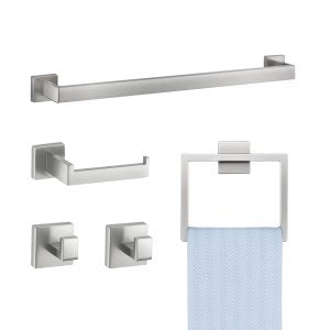 Brushed Nickel Bathroom Hardware Set, 24 in, 822145, SUS304, ID DGMJ-01V0