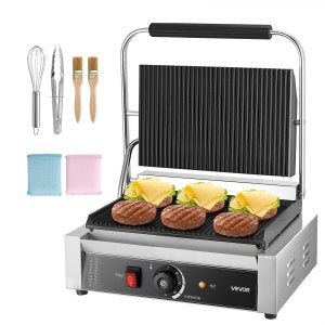 Commercial Panini Grill, 122–572 °F, 9.3 in, YS-812B, ID DYYB-02V1