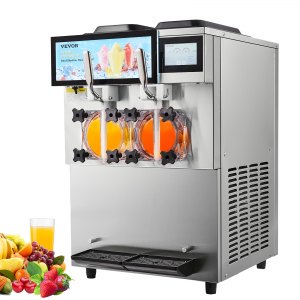 Commercial Frozen Drink Maker, XN240C, 2 x 3.17 Gal / 2 x 12L, Cooling Cylinder-304 Stainless Steel, Others-201 Stainless Steel, ID FB8L-AFV1