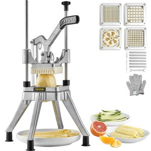 Commercial Chopper 4 Replacement Blades Vegetable Stainless Steel French Fry Cutter Potato Dicer Slicer Fruit Restaurants Home Kitche, 2 in, QTJ-J002X, Silver, ID GGSS-0HV0