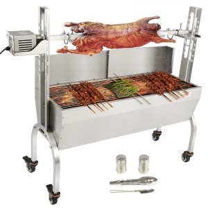 Stainless Steel Rotisserie Grill Windscreen, 132 lb, 46 in, 07989, ID HLKD-4TV1