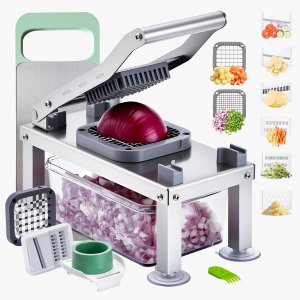 Vegetable Chopper Mandoline Slicer, 0.24 in, AY490-2, Bright Silver, ID JSSW-02V0