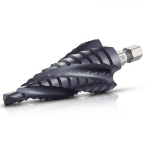 Step Drill Bit, 8 in, 3/16–7/8, M35 Cobalt High-Speed Steel, ID JTZT-01V0