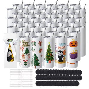 50 Pack Sublimation Tumblers 20oz Skinny Straight, 8.26 in, HH-20OZ50, ID KBJP-NIV0