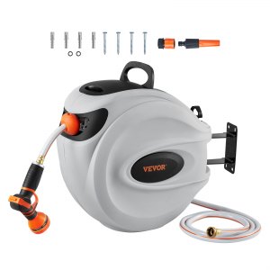 Retractable Hose Reel, 8 in, 84 ft / 25 m, 19.9”x 10.0”x 17.7”/ 50.5 x 25.5 x 45 cm, ID KSSJ-4OV0
