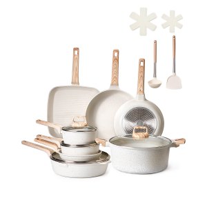 19 Piece Pots Pans Set Nonstick, 6 in, SS-LY-06, White, ID LGTZ-RRV0