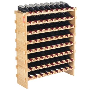 72 Bottle Upgrade Modular Wine Rack, 40.7 in, OPX-KWR872, Natural Bamboo, ID LSJJ-JFV0