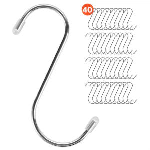 S Hooks 40 Pack, 22.05 lb, 3.4 in, S814171, ID PTSX-01V0
