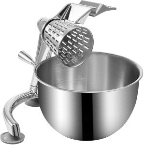 Rotary Cheese Grater, 2.28 in, SL-005, Zinc Alloy (Body) & 304 Stainless Steel (Cutting Cones), ID QCJS-01V0