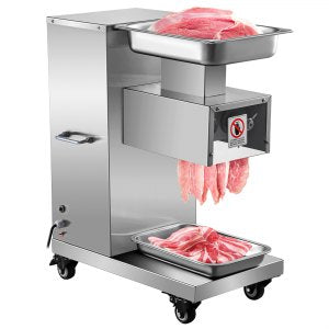 110V Commercial Meat Cutter Machine 1100LB H Electric Cutting 750W Slicer 3mm Blade Restaurant Food Stainless Steel Kitchen Supermarket, 1100 lb, 750 W, Stainless Steel, ID QPJL-01V1