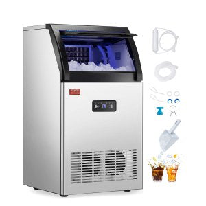 Commercial Ice Maker Machine, 130 lb, SKF-C55F, 17.1 x 16.1 x 31 in / 435 x 410 x 785 mm, ID QSYY-HMV1