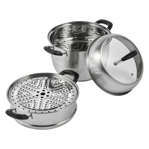 Steamer Pot 11in 28cm, 11 in, 15.1 x 11 x 14.9 in / 384 x 277 x 378 mm, 4.57 lbs / 2.07 kg, ID SCZG-SGV0