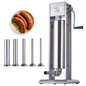 Manual Sausage Stuffer 7 L Vertical Machine 304 Stainless Steel, 15 lb, 1A-SS715, 7 L / 15 lbs, ID SDLS-TEV0