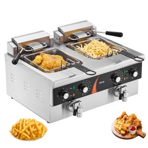 Commercial Deep Fryer, 175–390 °F, EF-6V-2, AC120V 60HZ, ID SGDZ-J9V1