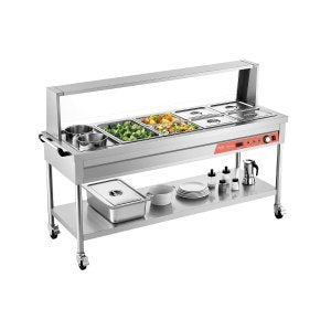 Commercial Food Warmer, 5.9 in, SKT1*1/1-6*1/2-6L*2, AC120V, 60Hz, ID SJRK-U6V1