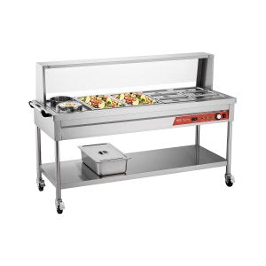 Commercial Food Warmer, 5.9 in, SKT2*1/1-6*1/3-6L*2, AC120V, 60Hz, ID SJRK-87V1