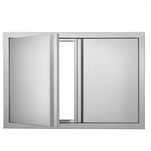 BBQ Access Door, 2 in, BH-008, Stainless Steel Color, ID SMAB-BSV0