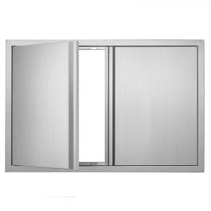 BBQ Access Door, 2 in, BH-012, Stainless Steel Color, ID SMAB-1RV0
