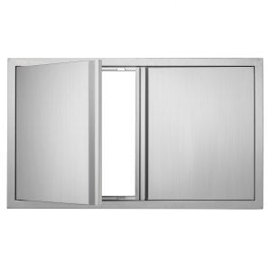 BBQ Access Door, 2 in, BH-011, Stainless Steel Color, ID SMAB-R1V0