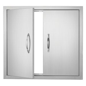 BBQ Access Door, 2 in, BH-013, Stainless Steel Color, ID SMMB-57V0