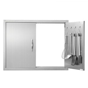 BBQ Access Door, 2 in, BH-016, Stainless Steel Color, ID SMMB-30V0