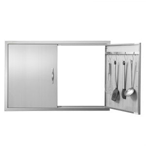 BBQ Access Door, 2 in, BH-020, Stainless Steel Color, ID SMMB-9XV0