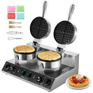 Commercial Waffle Maker, XC-HF-2, Silver, 19.7x18.5x10 inch / 500x470x260mm, ID SYBL-6EV1