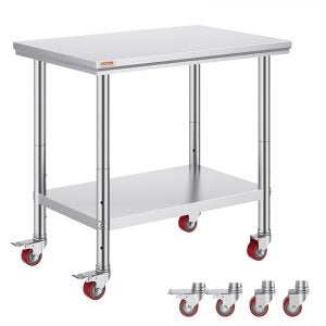 Stainless Work Table, 700 lb, 33 in, GZT90X60L, ID SYGZ-01V0
