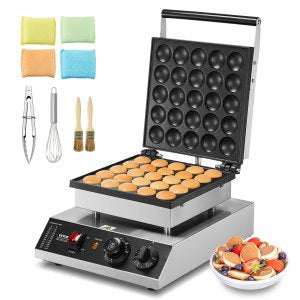 Mini Dutch Pancake Maker, PC-25-2, Silver, 12.2x15.4x9 inch, ID SYJB-6PV1
