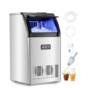 Commercial Ice Maker Machine, 130 lb, SKF-C130FT, 435 x 410 x 800 mm / 17.1 x 16.1 x 31.5 in, ID SYYT-S7V1