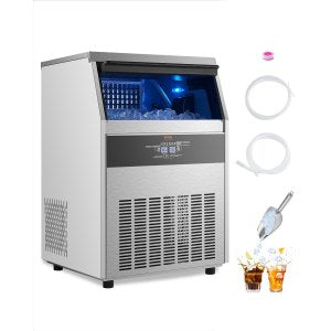 Commercial Ice Maker Machine, 200 lb, SSX200V, 590 x 585 x 875 mm / 23.2 x 23 x 34.4 in (with feet), ID SYYT-HUV1