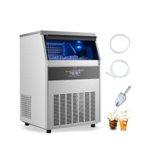 Commercial Ice Maker Machine, 265 lb, SSX200V, 590 x 585 x 875 mm / 23.2 x 23 x 34.4 in (with feet), ID SYYT-01V1