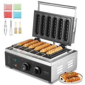 Commercial Waffle Stick Maker, HT-119, Silver, 15x14.6x9.1 inch / 390x370x230mm, ID SYYX-L6V1