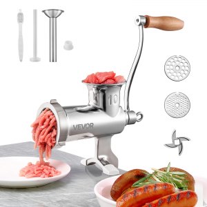 Manual Meat Grinder, 1.8 in, 304 Stainless Steel, 3.1 x 7.5 x 11.2 inch / 8 x 19 x 28.5 cm, ID SYZJ-3RV0
