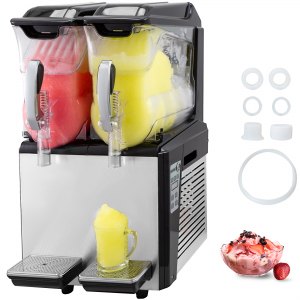 Commercial Frozen Drink Maker, 20L (5.3 US gal), Stainless Steel+ABS+PP, ID XRJ2-01V1